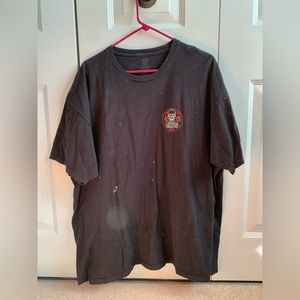 vans neon roses skull t-shirt